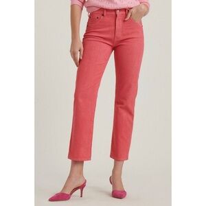 NEW Lucky Brand Mid Rise Straight Crop Corduroy Jeans Tea Rose Size 10 / 30